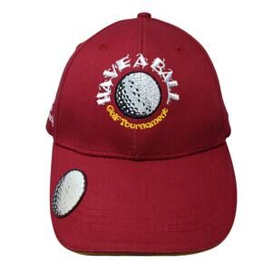 Have A Ball Golf Tournament Baseball Hat Red One Size Adjustable Hobow Caps